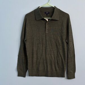 J. Crew Olive Green Long Sleeve Polo